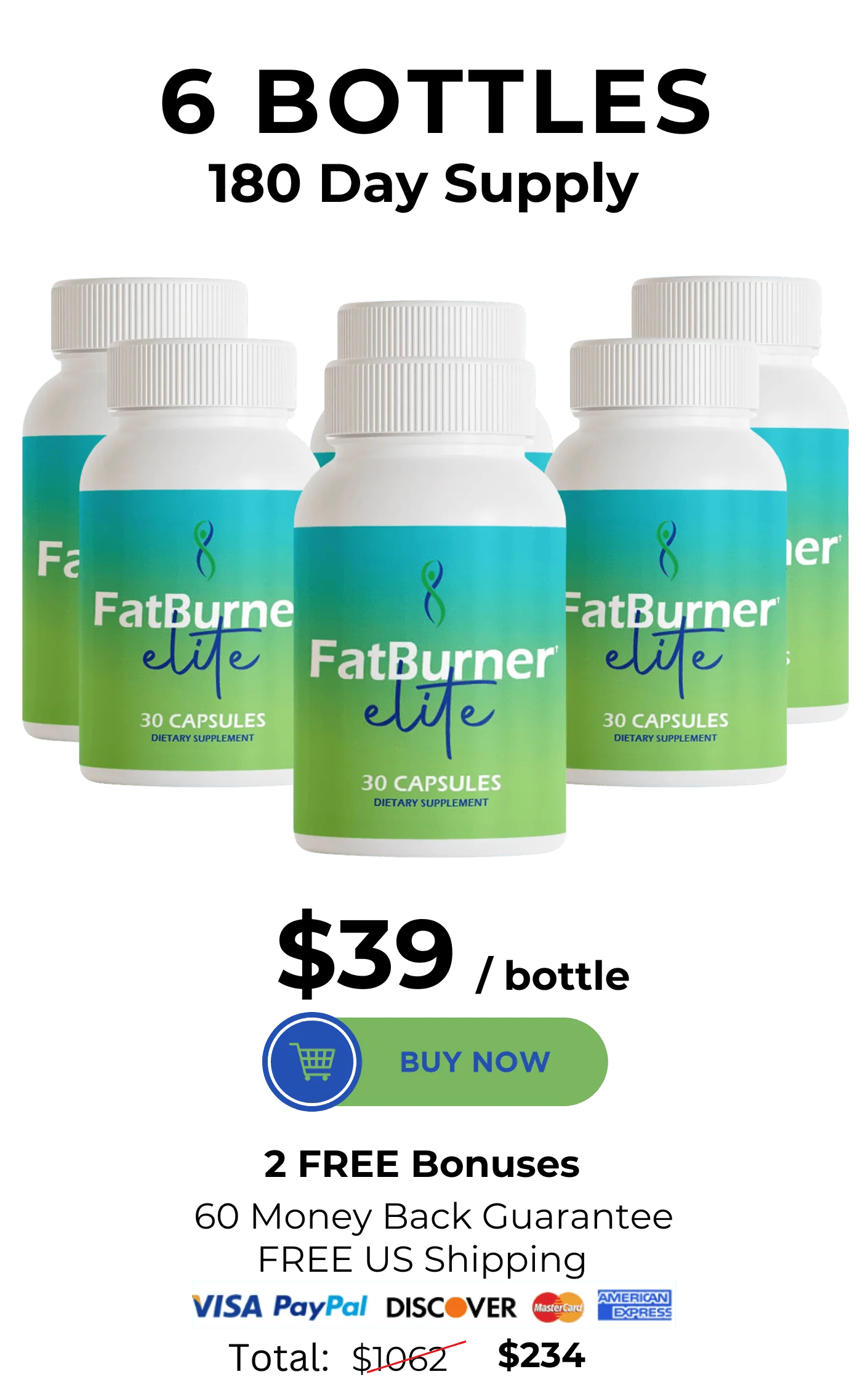 FatBurner Elite™ 6 bottles pricing